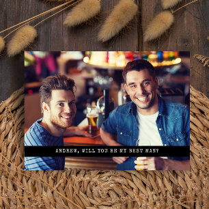 Invitation Downloadable Simple Custom Photo Groomsman Best Ma