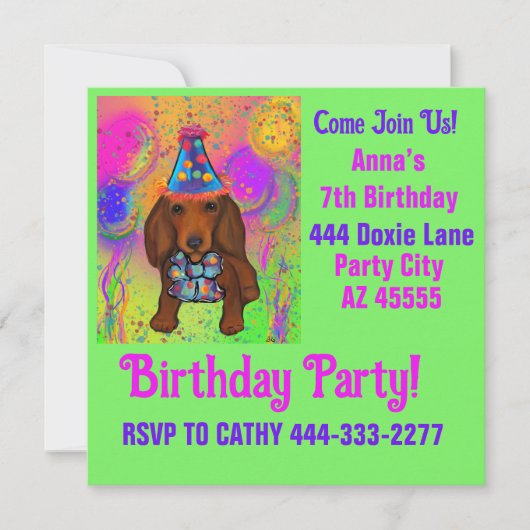 Invitation Doxie Party  (Devant)