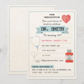 Invitation Dr. fête d'anniversaire de docteur Prescription (Devant / Derrière)