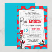 Invitation Dr. Seuss | Bébé Shower Chat dans le Chapeau (Devant / Derrière)