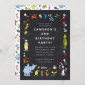 Invitation Dr. Seuss Character Confetti | ANNIVERSAIRE DE ENF (Devant / Derrière)