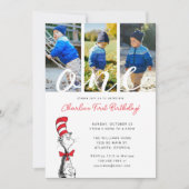 Invitation Dr Seuss | Chat dans le Casquette 1er anniversaire (Devant)