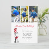 Invitation Dr Seuss | Chat dans le Casquette 1er anniversaire (Debout devant)