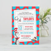 Invitation Dr. Seuss Chat dans le Casquette Anniversaire Ajou (Debout devant)