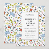 Invitation Dr. Seuss Motif | ANNIVERSAIRE DE ENFANT (Devant / Derrière)