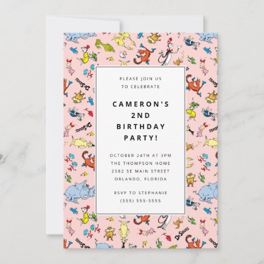 Invitation Dr. Seuss Motif | ANNIVERSAIRE DE ENFANT (Devant)