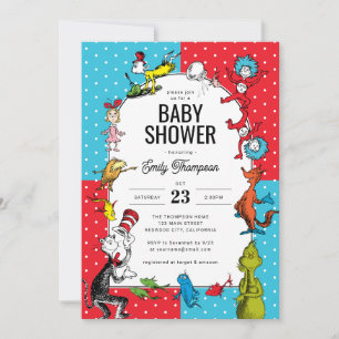 Invitation Dr. Seuss - Personnages Baby Shower