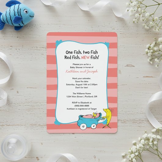 Invitation Dr Seuss | Un poisson - Baby shower fille