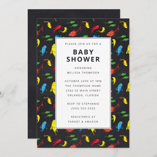 Invitation Dr Seuss - Un Poisson, Deux Poissons | BABY SHOWER (Devant / Derrière)