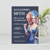 Invitation Drag queen lgbtq carnival festival glam glitz (Debout devant)