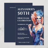 Invitation Drag queen lgbtq carnival festival glam glitz (Devant / Derrière)