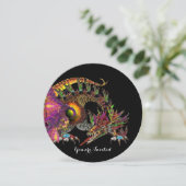 INVITATION DRAGO / DRAGON FANTAISIE EN OR ROSE VIOLET NOIR (Debout devant)