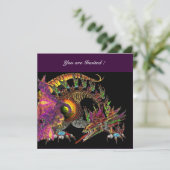 Invitation DRAGO violet pourpre noir (Debout devant)