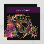 Invitation DRAGO violet pourpre noir (Devant / Derrière)