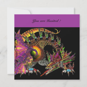 Invitation DRAGO violet pourpre noir