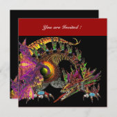 Invitation DRAGO violet pourpre noir rouge (Devant / Derrière)