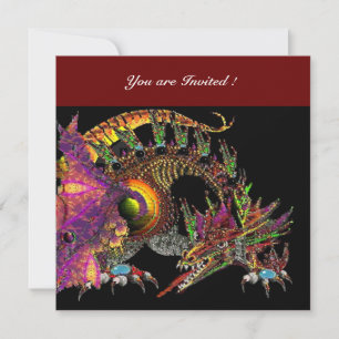 Invitation DRAGO violet pourpre noir rouge