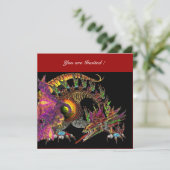 Invitation DRAGO violet pourpre noir rouge (Debout devant)