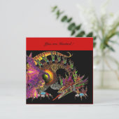 Invitation DRAGO violet pourpre noir rouge (Debout devant)