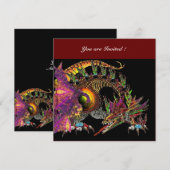 Invitation DRAGO violet pourpre noir rouge (Devant / Derrière)