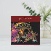 Invitation DRAGO violet pourpre noir rouge (Debout devant)