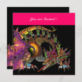 Invitation DRAGO violet pourpre noir rouge rose (Devant / Derrière)