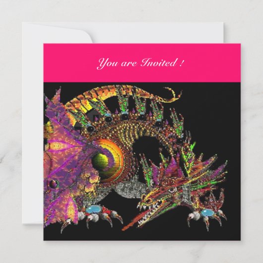 Invitation DRAGO violet pourpre noir rouge rose (Devant)