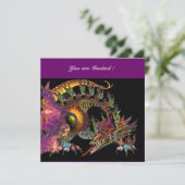 Invitation DRAGO violet pourpre noir rouge rose (Debout devant)