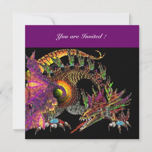 Invitation DRAGO violet pourpre noir rouge rose (Devant)