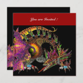 Invitation DRAGO violet violet rouge noir (Devant / Derrière)