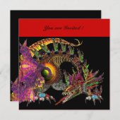 Invitation DRAGO violet violet rouge noir (Devant / Derrière)