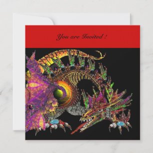 Invitation DRAGO violet violet rouge noir