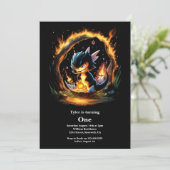 Invitation Dragon 1er anniversaire (Debout devant)