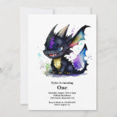 Invitation Dragon 1er anniversaire (Devant)