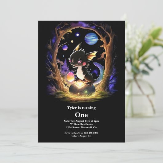 Invitation Dragon 1er anniversaire (Debout devant)