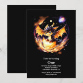 Invitation Dragon 1er anniversaire (Devant / Derrière)