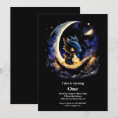 Invitation Dragon 1er anniversaire (Devant / Derrière)