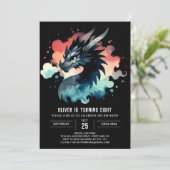 Invitation Dragon ailé Anniversaire numérique (Debout devant)