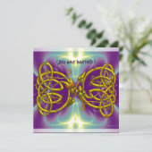 Invitation DRAGON AMOUR Or Knots Celtiques Fantastique (Debout devant)