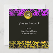 INVITATION DRAGON AMOUR OR POURPRE NOIR DAMAS MONOGRAMME (Dos)