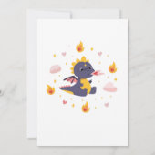 Invitation Dragon Anniversaire Fête rose Feu Dragons Filles (Dos)