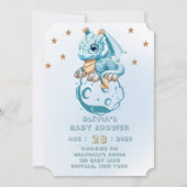 Invitation Dragon Aquamarine Astroid Baby shower garçon (Devant)