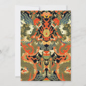 Invitation Dragon asiatique chinois Art coloré (Dos)