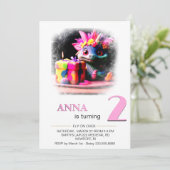 Invitation *~* Dragon Baby Photo age 2 AP88 Anniversaire (Debout devant)