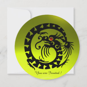 INVITATION DRAGON BLACK SNAKE JAUNE TOPAZ GEM STONE