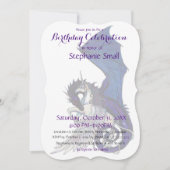 Invitation Dragon bleu pourpre d'invitation d'anniversaire de (Devant)