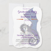 Invitation Dragon bleu pourpre d'invitation d'obtention du (Devant)