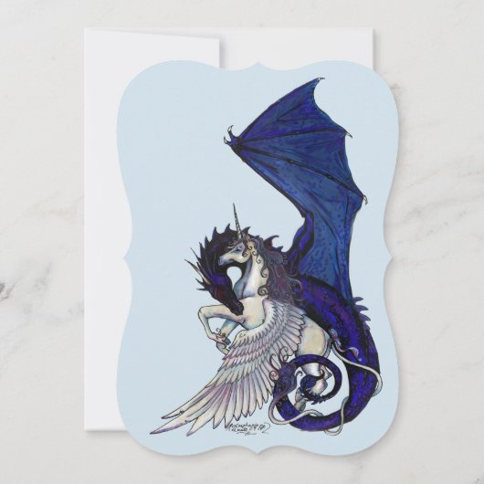 Invitation Dragon bleu pourpre d'invitation d'obtention du (Dos)