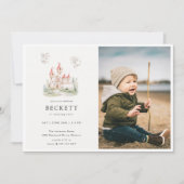 Invitation Dragon Castle Thème Anniversaire Photo (Devant)