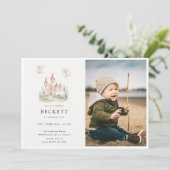 Invitation Dragon Castle Thème Anniversaire Photo (Debout devant)